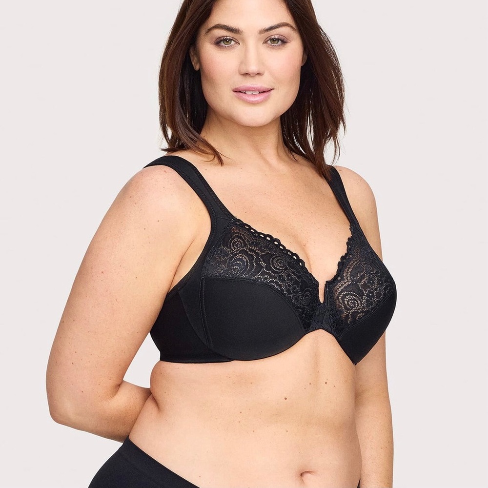 GLAMORISE Low Cut WonderWire Lace Bra Women’s Size 40D # 1240
